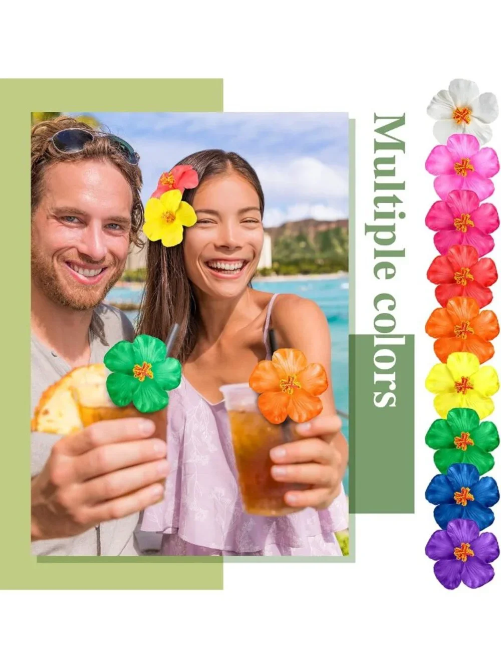 45 Pcs Hibiscus Hair Clips - Colorful Floral Accessories for Weddings & Beach